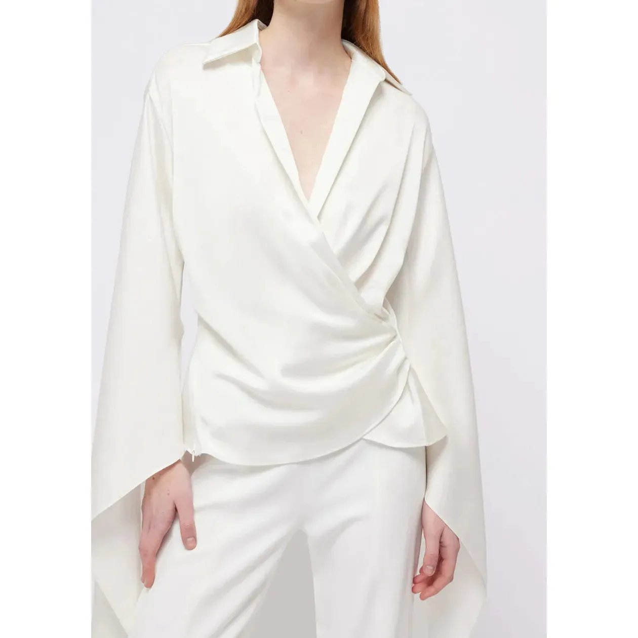 PARADISA CASCADE SLEEVE WRAP TOP