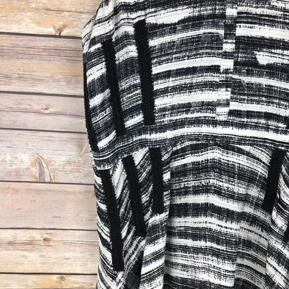 Parker | Abstract Striped Fit &amp; Flare Silk Dress