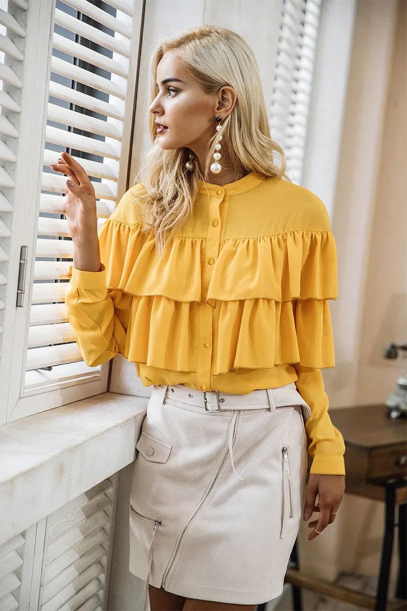 Paulina Duel Ruffle Blouse