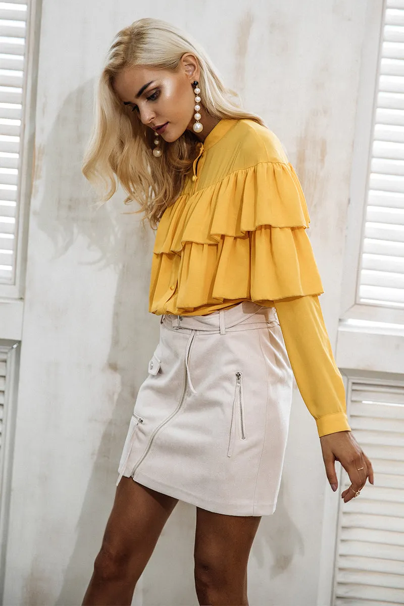 Paulina Duel Ruffle Blouse