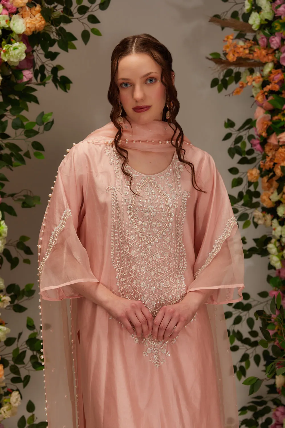 Peach Kurta Set