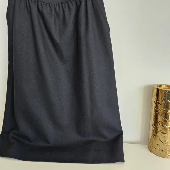 Pendleton 100% Pure Virgin Wool Solid Black Lined Skirt Midi Size 12 Vintage