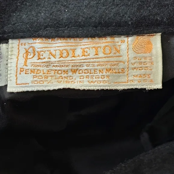 Pendleton 100% Pure Virgin Wool Solid Black Lined Skirt Midi Size 12 Vintage