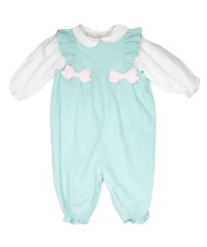 Petit Ami Aqua Corduroy Long Bubble