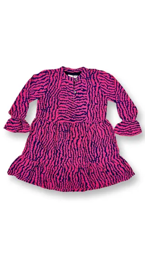 Pink and Navy Printed Dress..