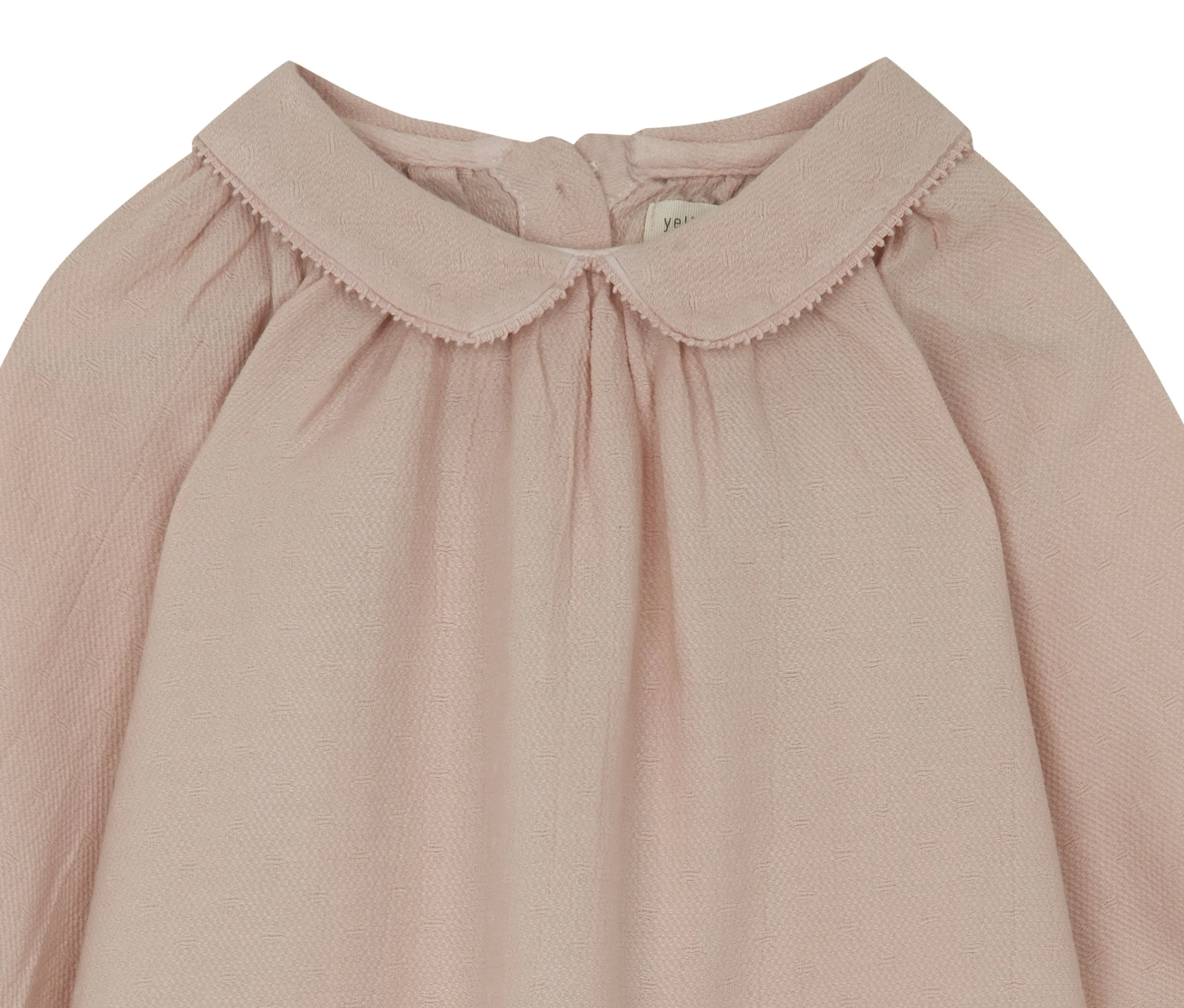 Pink Grey Collar Blouse