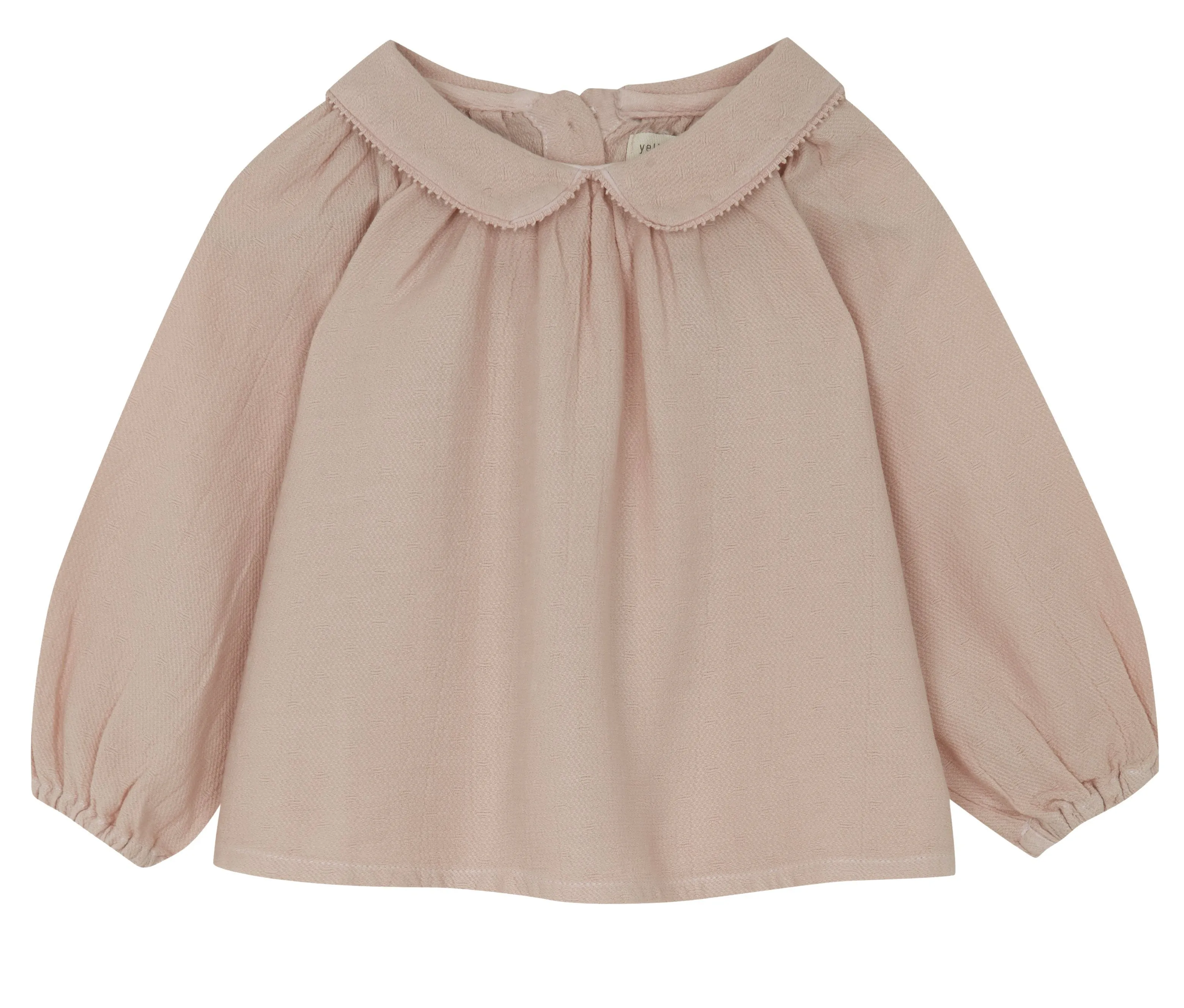 Pink Grey Collar Blouse
