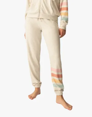 PJ Salvage Sunshine On My Mind Stripe Banded Pants in Light Oatmeal