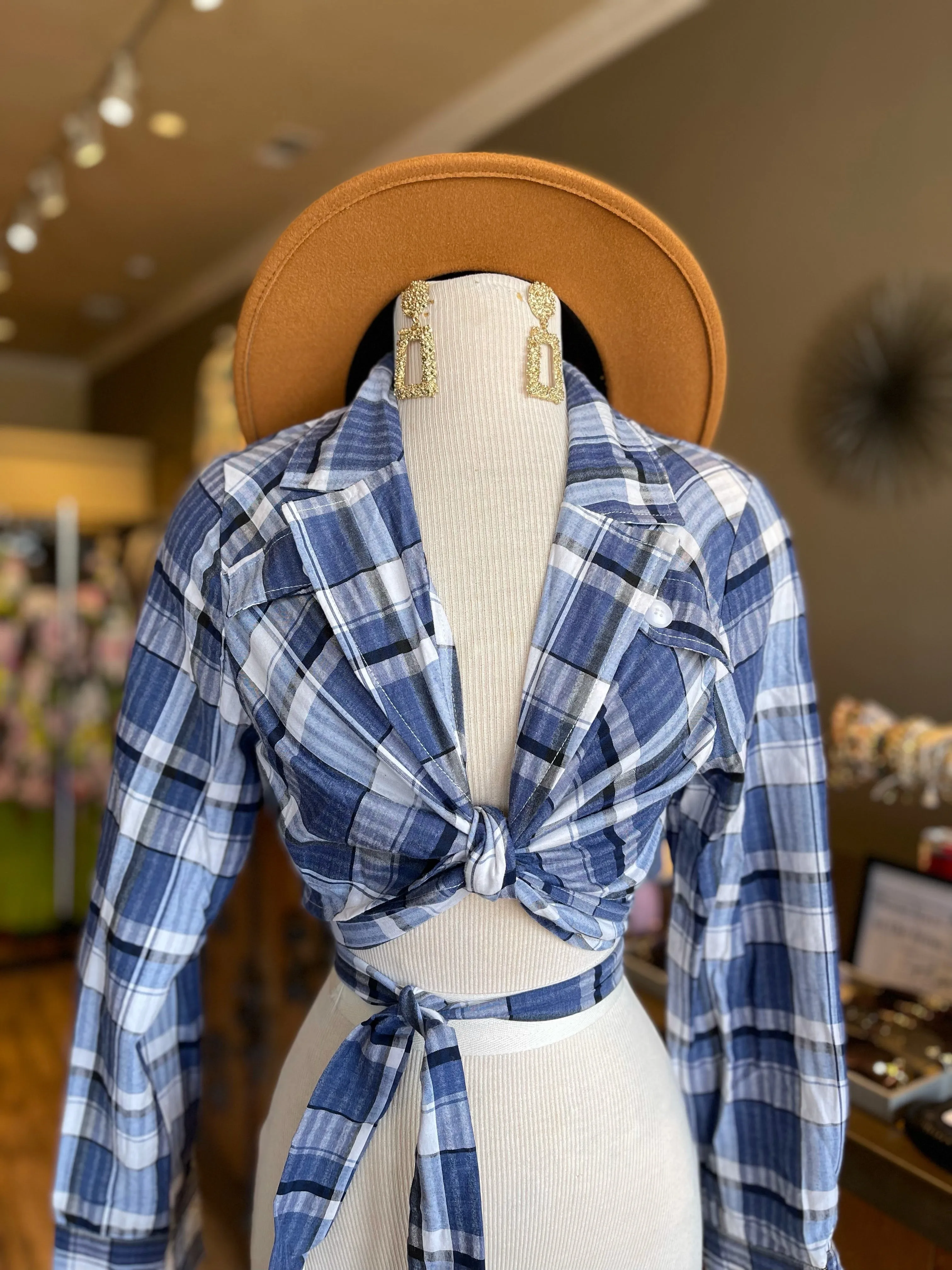 Plaid Multi Wrap Top