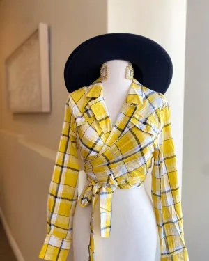 Plaid Multi Wrap Top