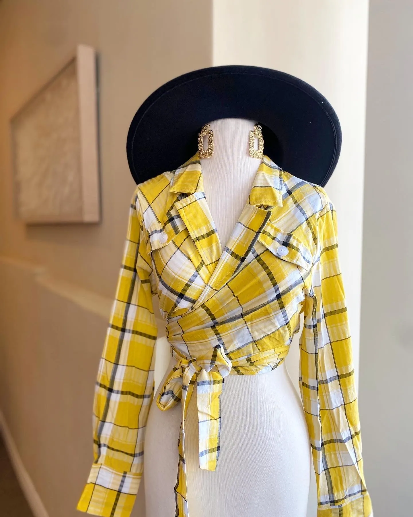 Plaid Multi Wrap Top