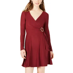 Planet Gold Women's Surplice Neck Fit and Flare Dress