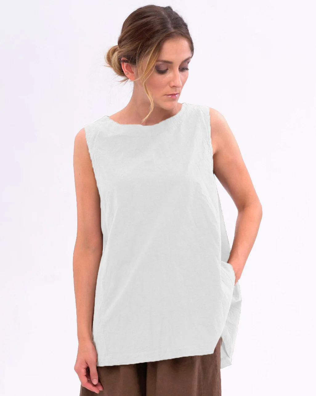 Pleated Back Organic Cotton Tank