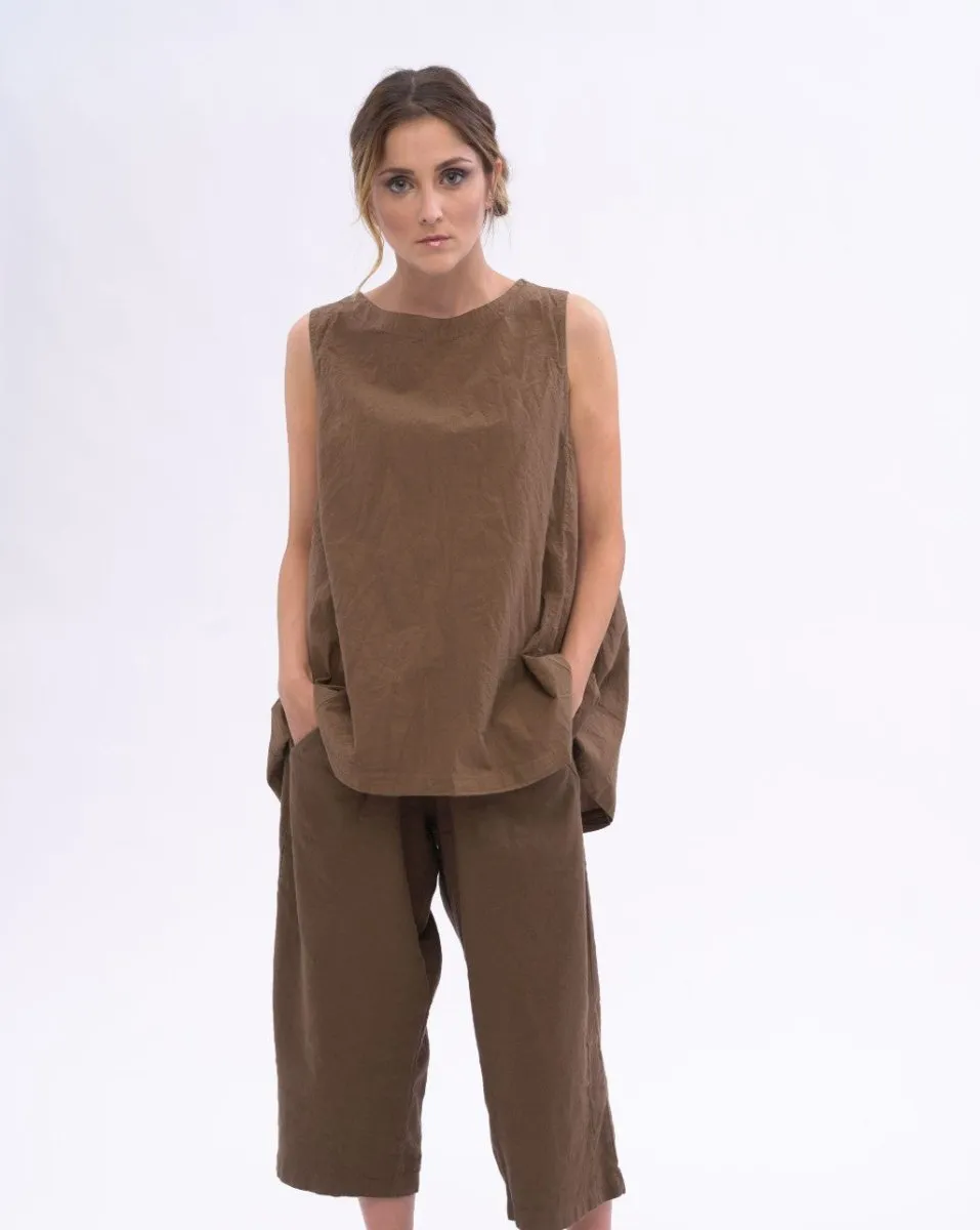 Pleated Back Organic Cotton Tank