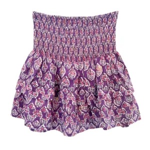 Pleated Smocked Mini Skirt - Cotton