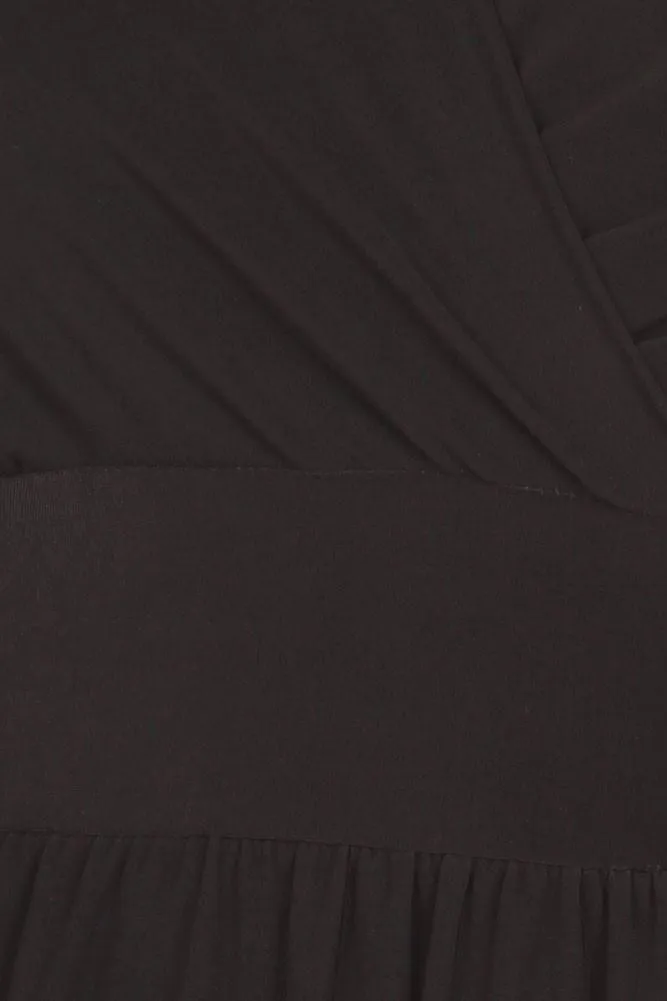 Plus Size Radiance Tulip Hem Black Maxi Dress