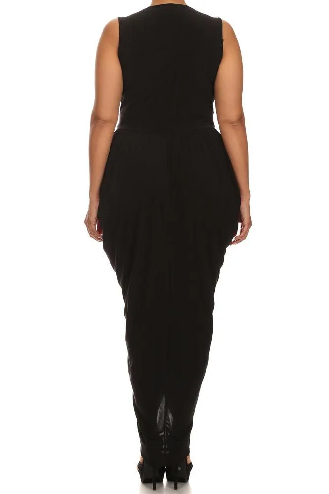 Plus Size Radiance Tulip Hem Black Maxi Dress