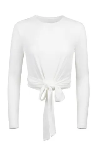 Point Off White Wrap Top