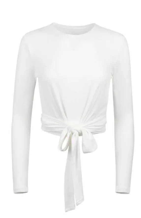 Point Off White Wrap Top
