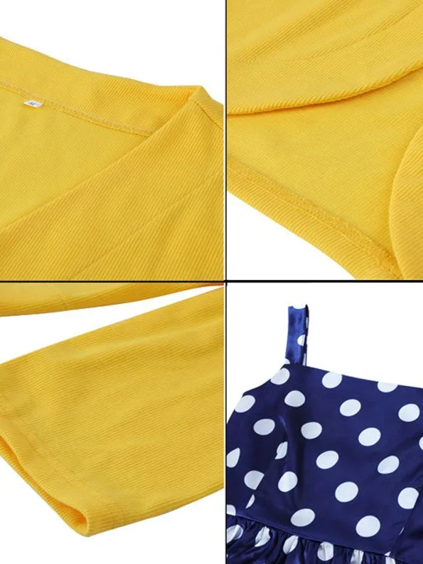 Polka Dot Printed Party 2 Piece 1950S Vintage Dress Set