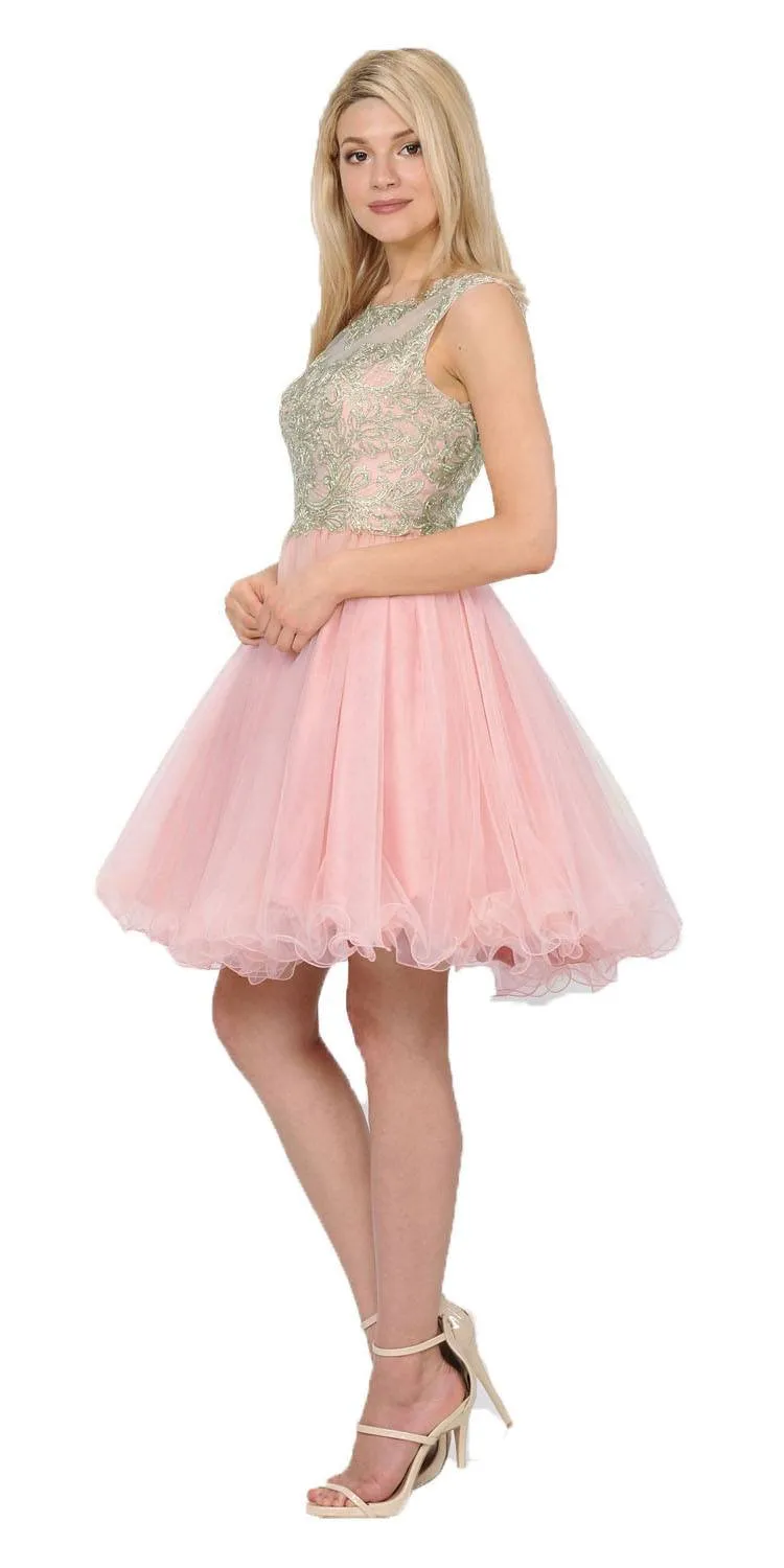 Poly USA 8302 Homecoming Short Dress Cut-Out Lace Up Back