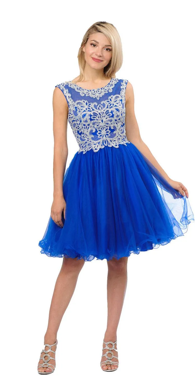 Poly USA 8302 Homecoming Short Dress Cut-Out Lace Up Back