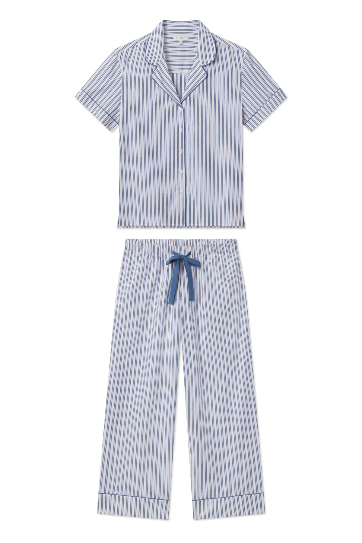 Poplin Chloe Pajama Set in Seaport Shoreline Stripe