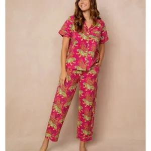 Print Fresh Size XXS Short Sleeve Top &amp; Long Pants Set in Bagheera
