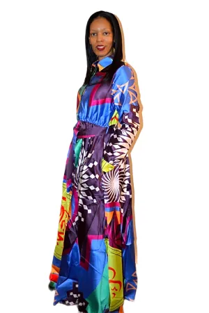 Print Long Sleeve Dress