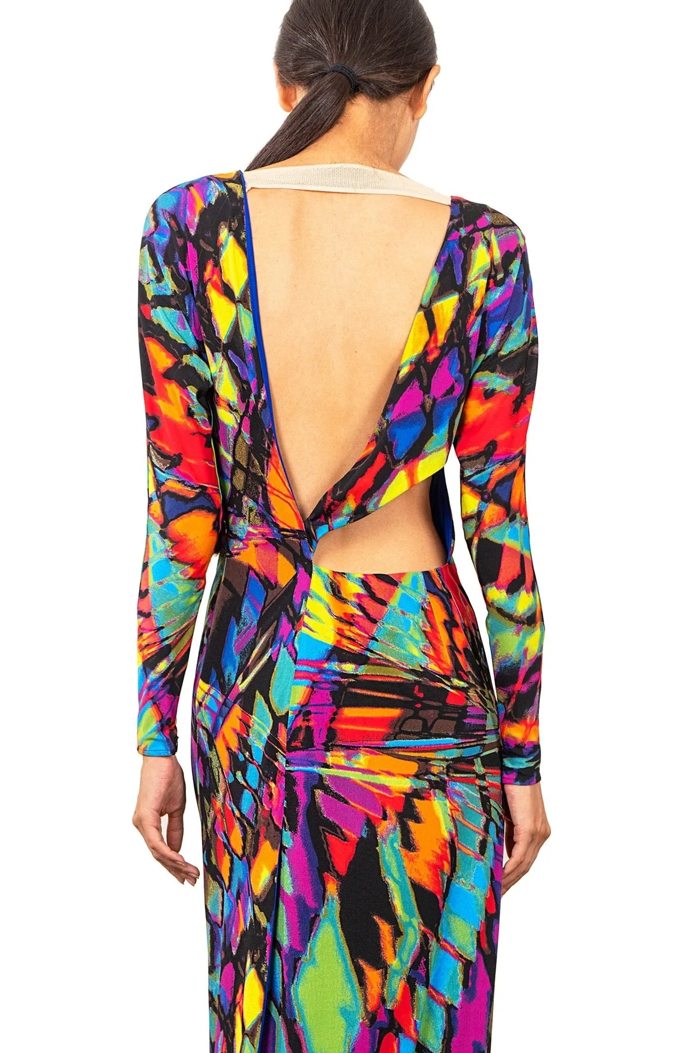 Promethea Papillon | Color Euphoria: Long Cutout Back Dress