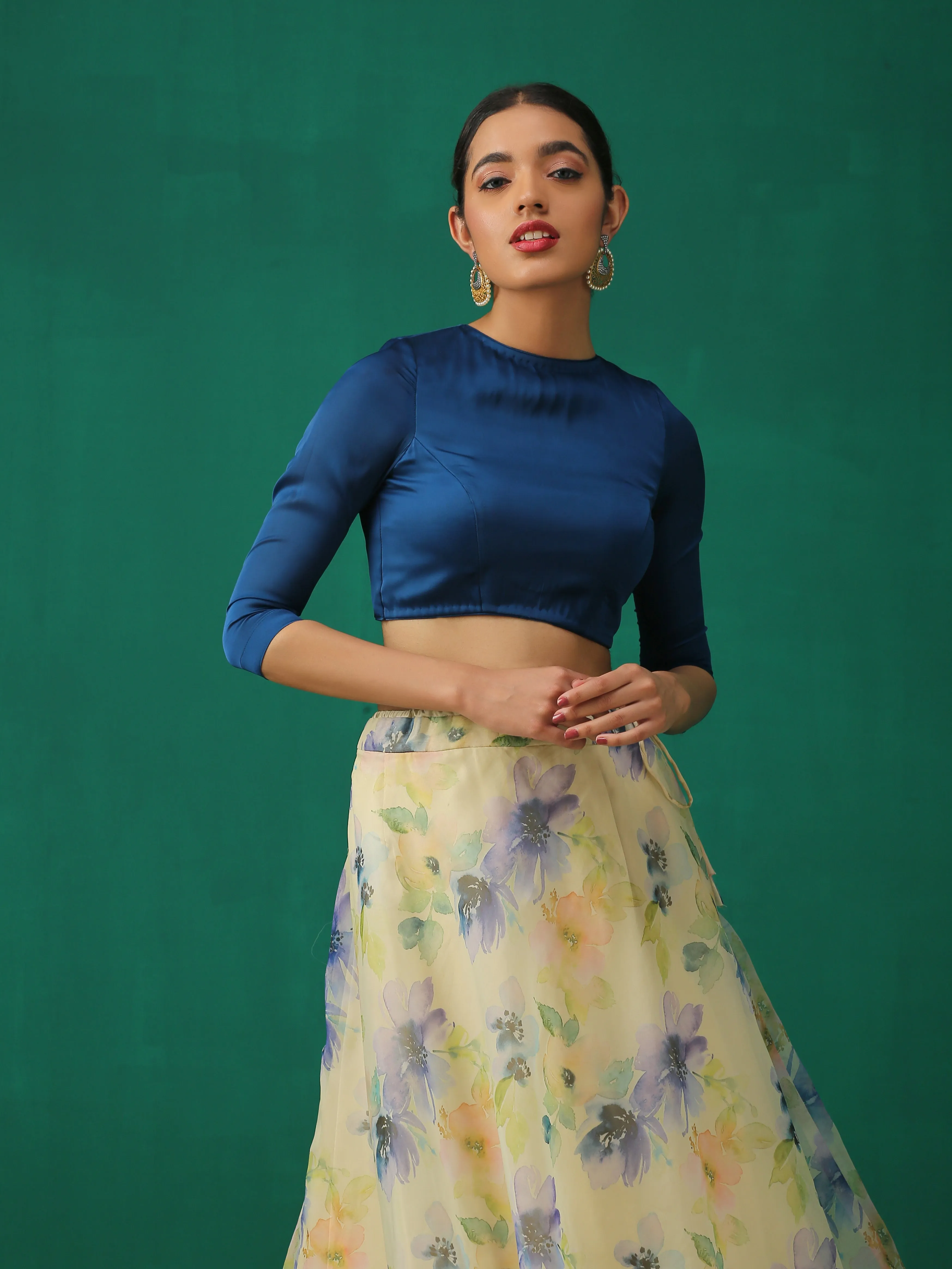 Prussian Inverted V Satin Blouse