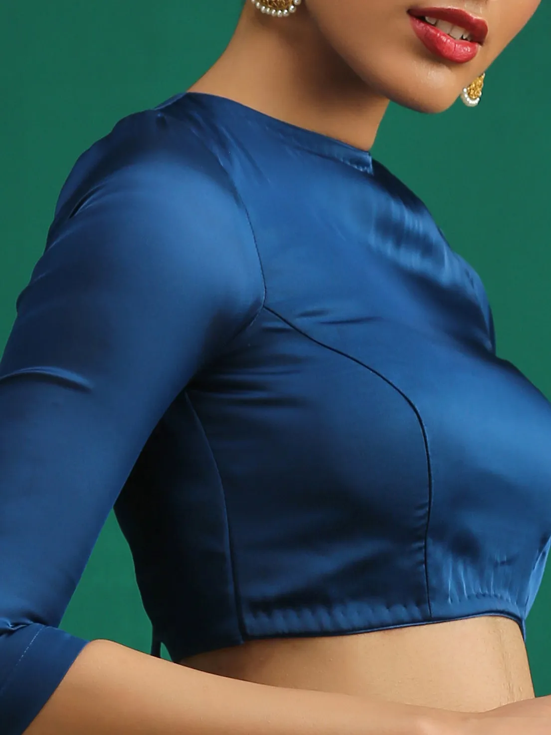 Prussian Inverted V Satin Blouse