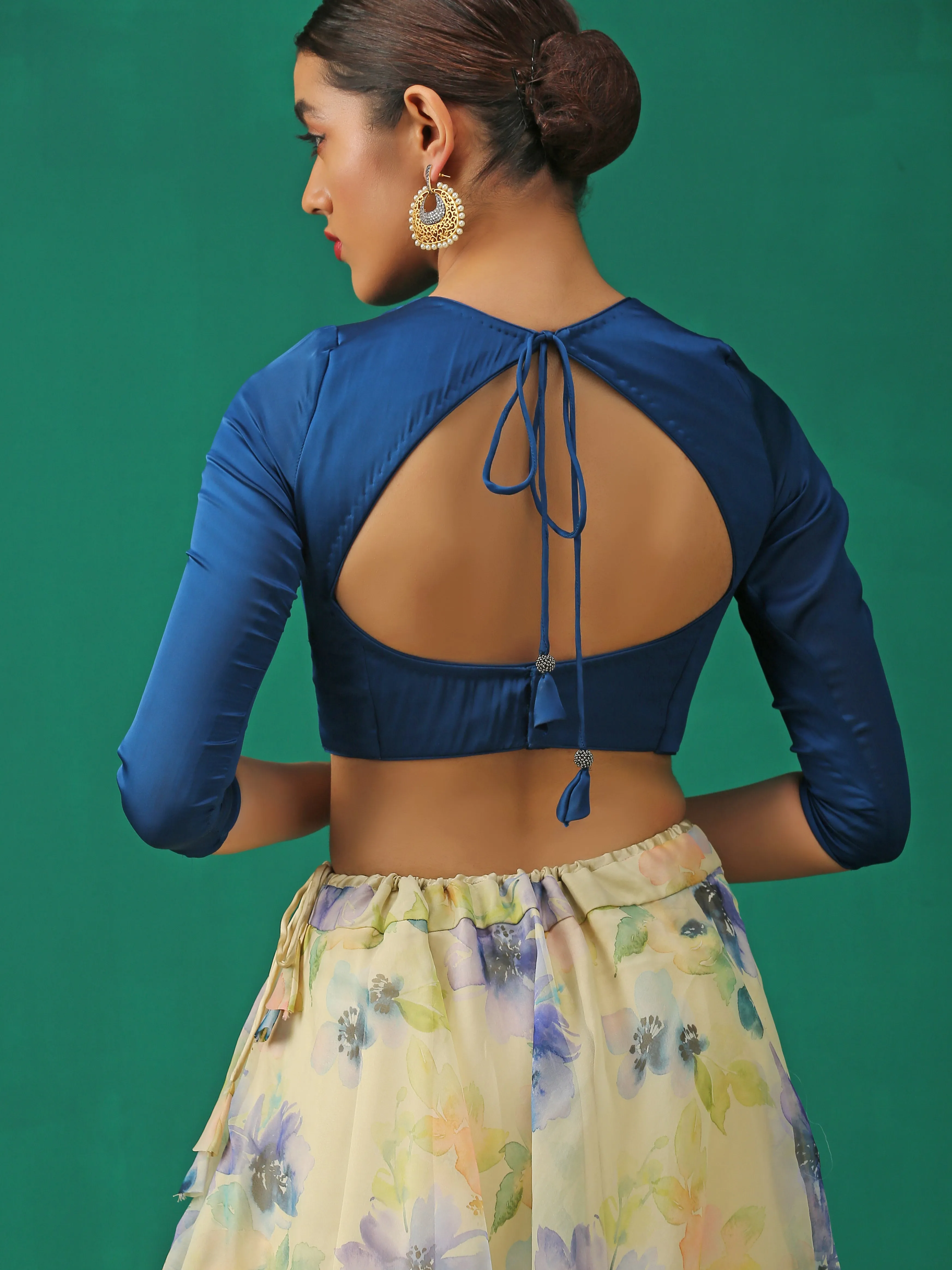Prussian Inverted V Satin Blouse