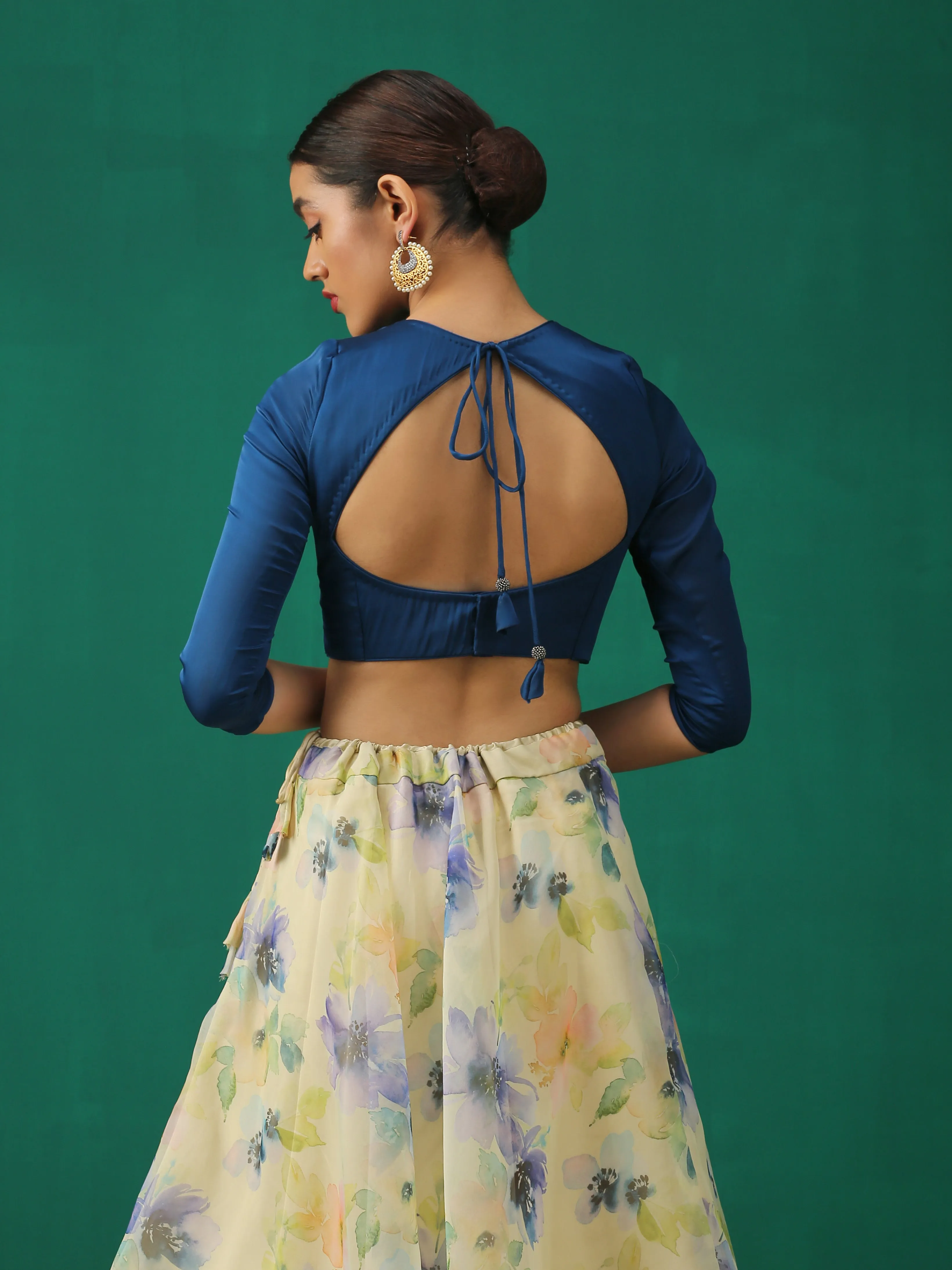 Prussian Inverted V Satin Blouse