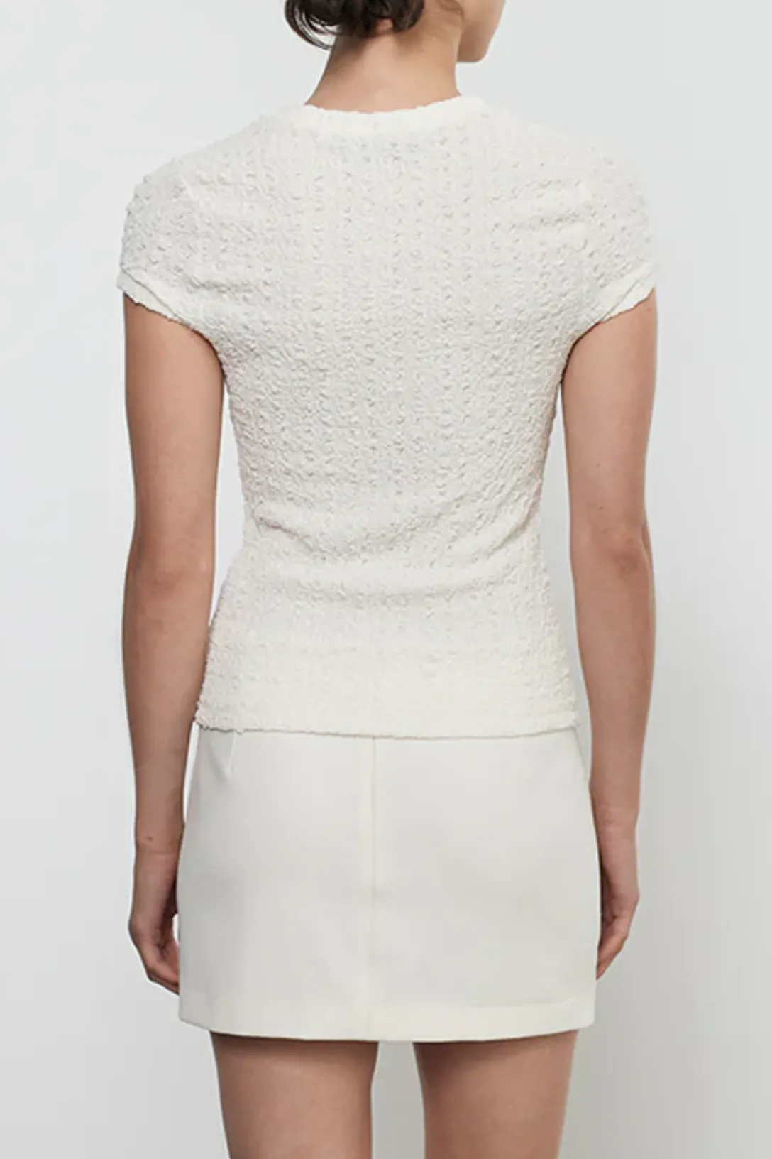 Puckered Cap Sleeve | Vanilla