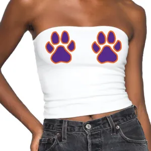 Purple & Orange Paws Tube Top