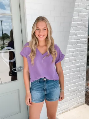 Purple Solid Blouse
