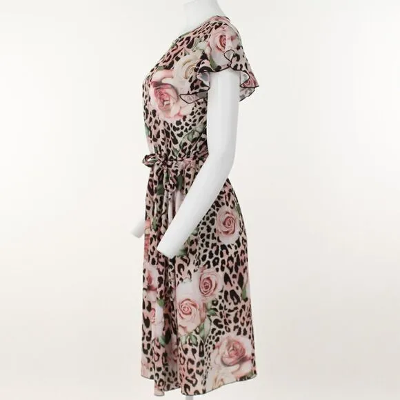 Quiz Trendy Plus Size Mixed-Print Fit &amp; Flare Dress