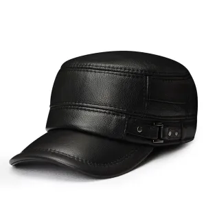 "W&T" real cowhide flat top hat