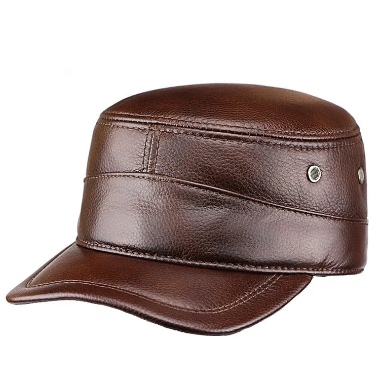 "WET" windproof cowhide flat top hat