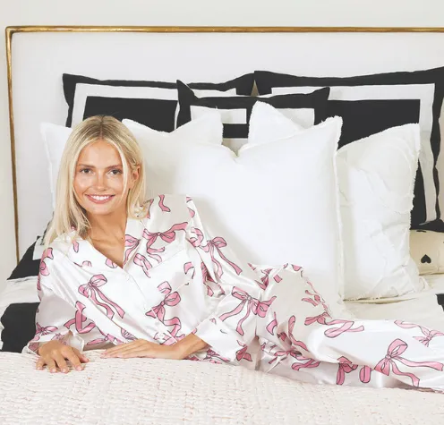 R0742 - Pink Bows 2-Piece Sleep Set