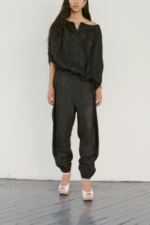 Raffia Mesh Cocoon Pants