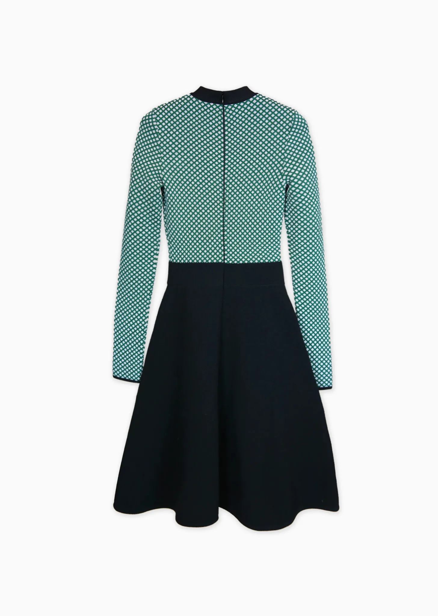 Raina – Diamond Pattern Long Sleeve Fit and Flare Dress