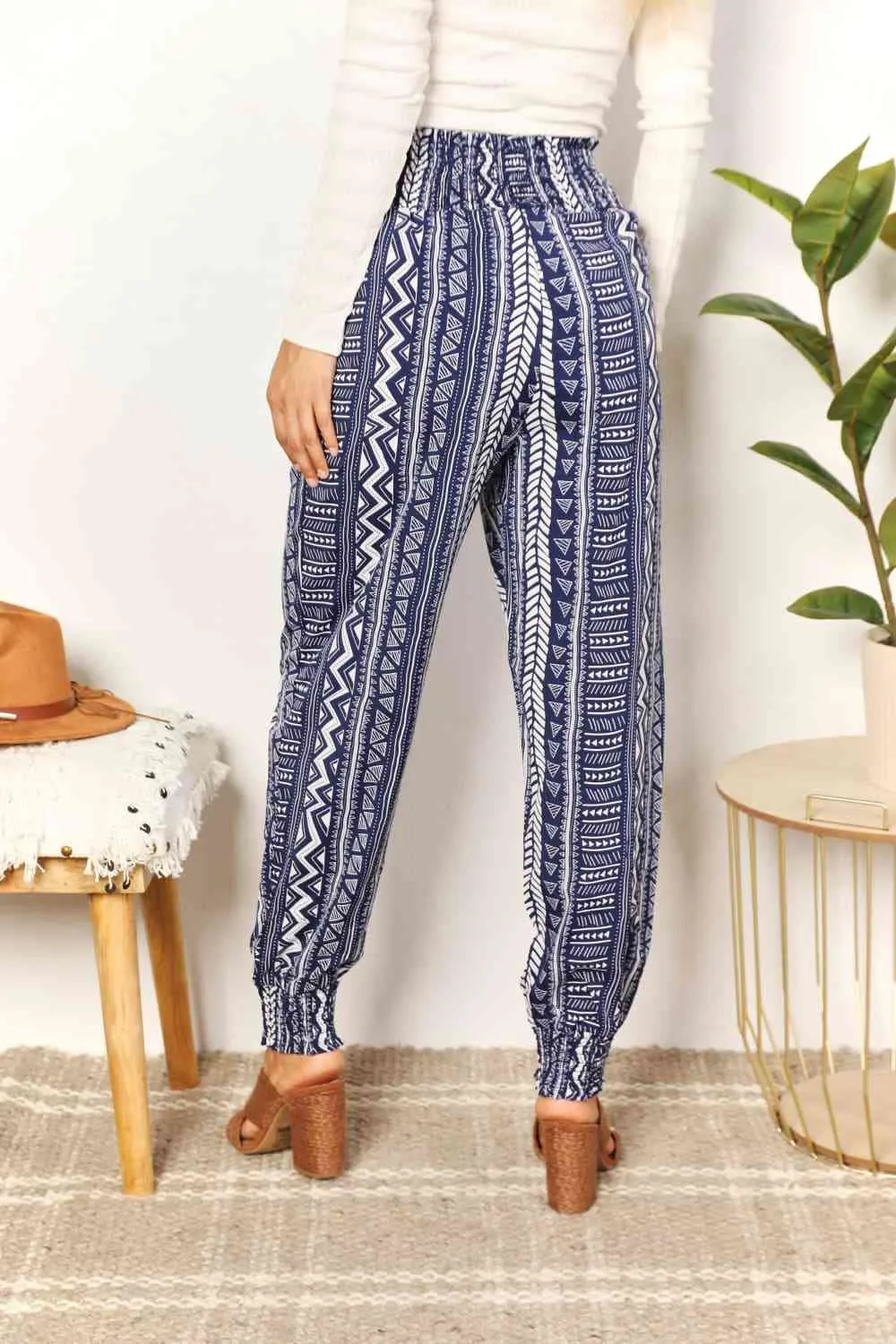 Raina Double Take Geometric Print Tassel High-Rise Pants