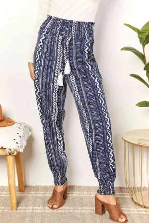 Raina Double Take Geometric Print Tassel High-Rise Pants