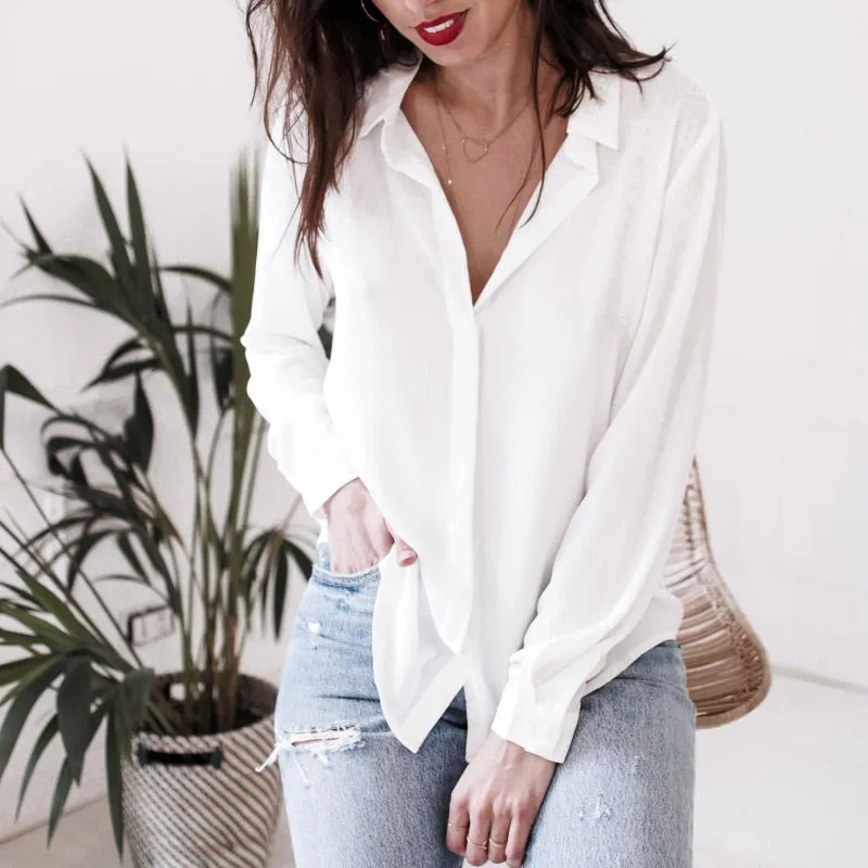 Rear Lace  Blouse V Neck Harajuku Shirt