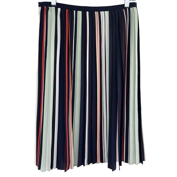 Rebecca Minkoff Madeline Pleated Skirt Striped A-Line Size 10 NWT $228