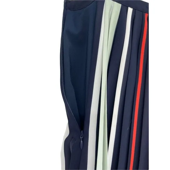 Rebecca Minkoff Madeline Pleated Skirt Striped A-Line Size 10 NWT $228
