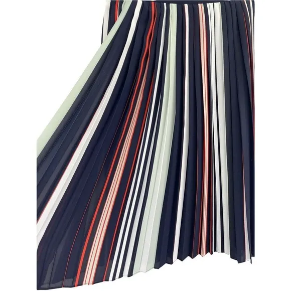 Rebecca Minkoff Madeline Pleated Skirt Striped A-Line Size 10 NWT $228