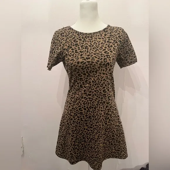 Reformation Leopard Fit and Flare Extra Small